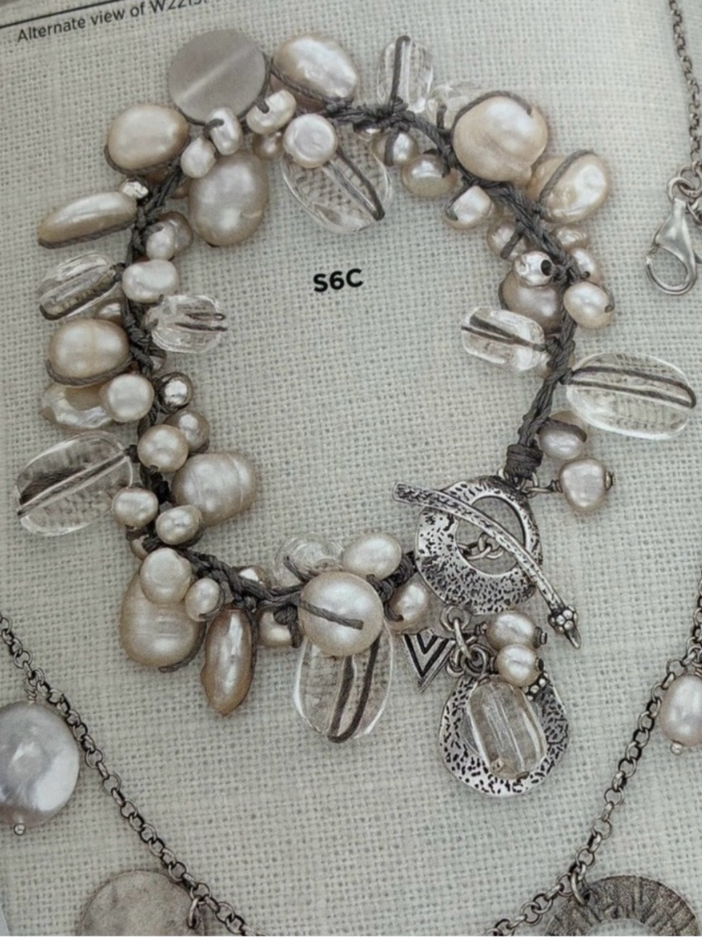 Retired Silpada Sterling Silver Pearls Effervescence Cha-Cha Bracelet B2180